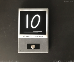 HOUSE SIGN plate petite LED LIME stone & DOORBELL