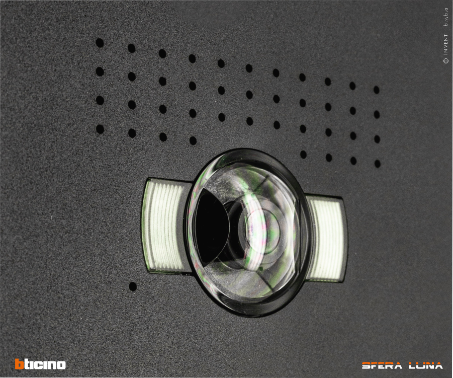 Interphone vidéo SFERA LUNA PURE avec numéro de maison/nom – Design haut de gamme pour Bticino