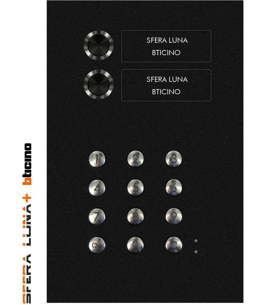 SFERA LUNA+2  pulsantiera videocitofonica di Bticino con tastiera numerica (350030)