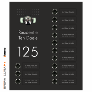 SFERA LUNA 10 → 16 Call Buttons ┃ Audio/Video door entry system Bticino (3500030+3500030)