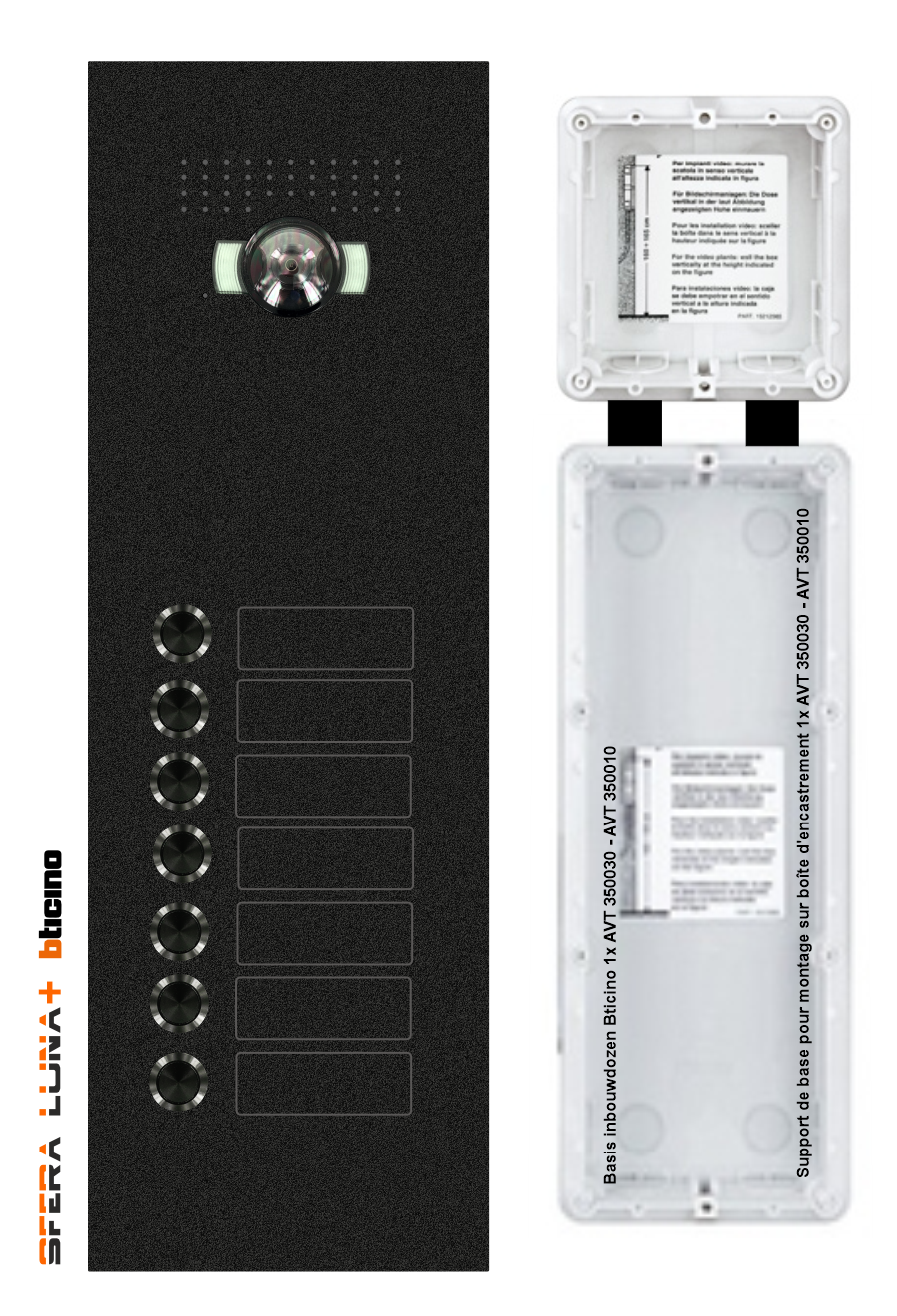 SFERA LUNA+7 Boutons-poussoirs Vidéophonie haut de gamme Bticino