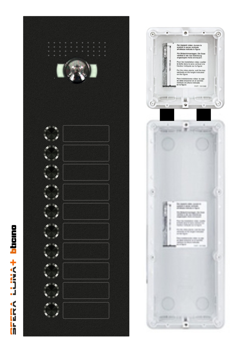 SFERA LUNA+10 PUSH-BUTTONS Video Intercom System, High-End BTICINO