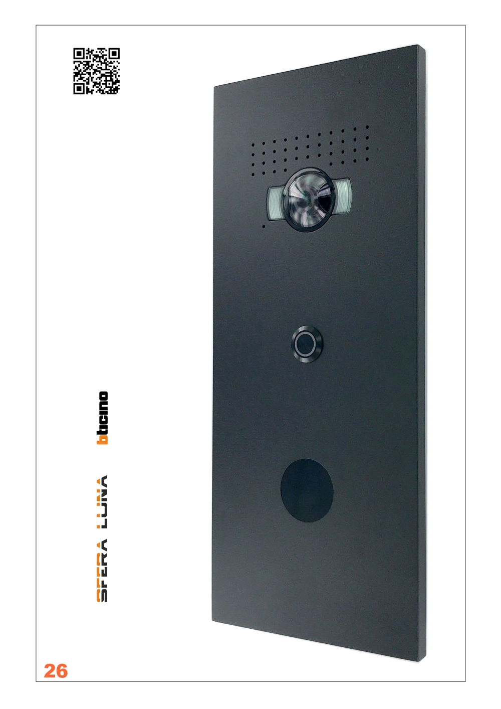 SFERA LUNA+ Frontale per pulsantiera videocitofonica di Bticino con lettore di badge RFID (350030)