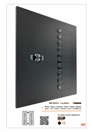 SFERA LUNA 10 → 16 Call Buttons ┃ Audio/Video door entry system Bticino (3500030+3500030)