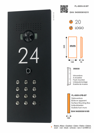 Piastra Frontale Architettonica Sfera Luna per Bticino – Incisione Numero Civico & Tastiera a Codice