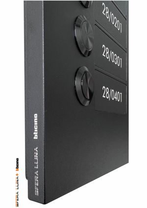 SFERA LUNA+4 Push-button door station for video intercom systems by Bticino
