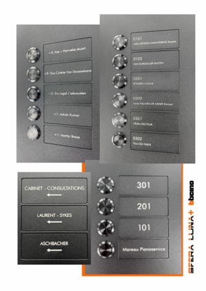 SFERA LUNA+4 Push-button door station for video intercom systems by Bticino