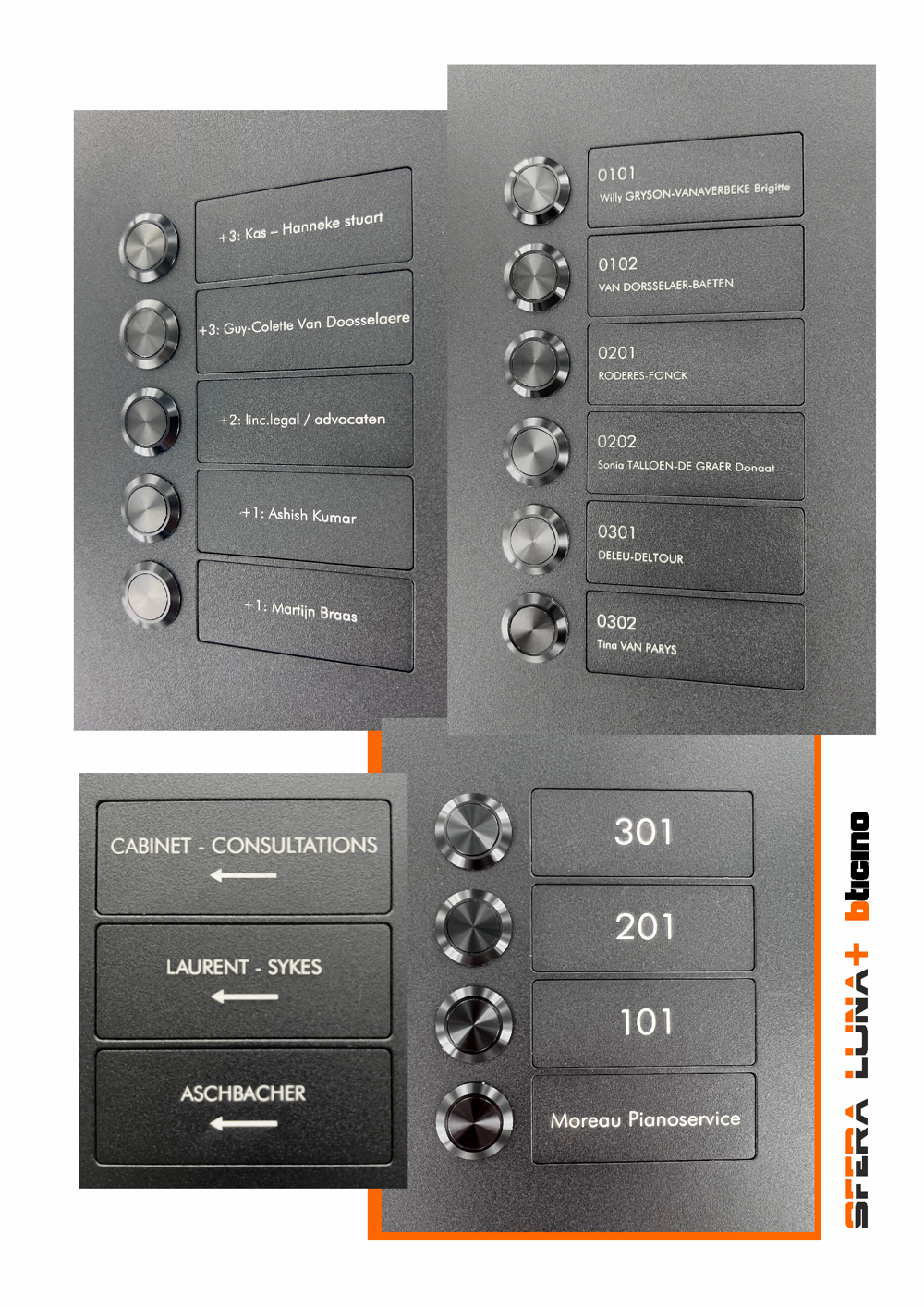 SFERA LUNA+10 PUSH-BUTTONS Video Intercom System, High-End BTICINO
