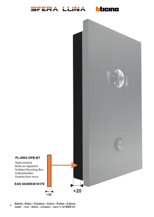 SURFACE MOUNTING BOX | SFERA LUNA | 2 MODULES | BTICINO