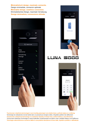 Façade LUNA 5000 Premium (pour le module tactile Bticino 354000)