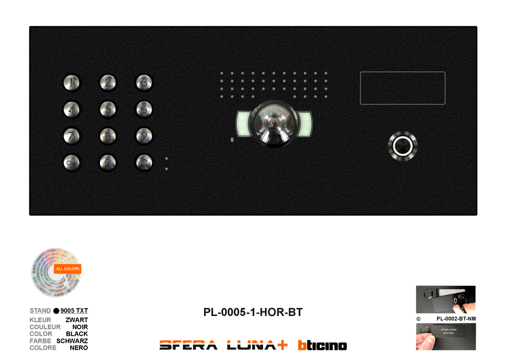 SFERA LUNA+1 CLAVIER DE CODE HORIZONTAL VIDÉOPHONIE HAUT DE GAMME BTICINO