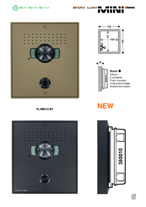 Vidéo Système Interphone haut de gamme Bticino SFERA LUNA MINI 01 - Façade