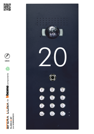 Sfera Luna Architectural Front Plate for Bticino – House Number Engraving & Keypad