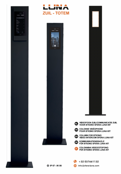 Colonna Design LUNA + Piastra Frontale LUNA5000 per Touchscreen BTicino 345000