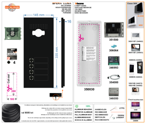 SFERA LUNA+4 Call Buttons Videophone High-End Entry Panel Bticino