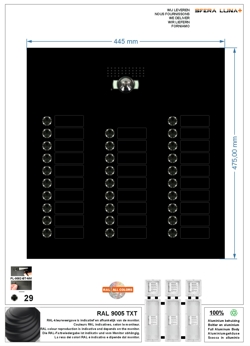 Platine de rue SFERA LUNA 29  boutons de sonnette pour vidéo-parlophonie Bticino