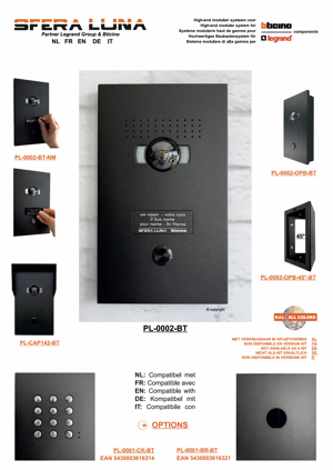 SFERA LUNA1 Drukknop Video Parlofonie High-End Bticino