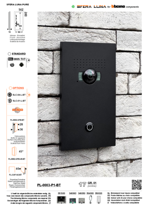 Vidéo Interphone haut de gamme Bticino LUNA PURE