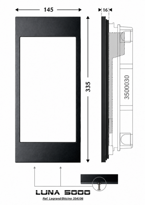 LUNA 5000 Premium-Frontpanel (für Bticino 354000 Touchmodul)