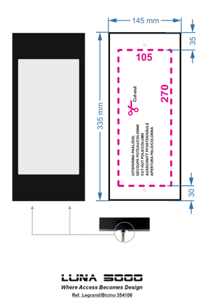 LUNA 5000 Premium Front Panel (for Bticino 354000 Touch Module)