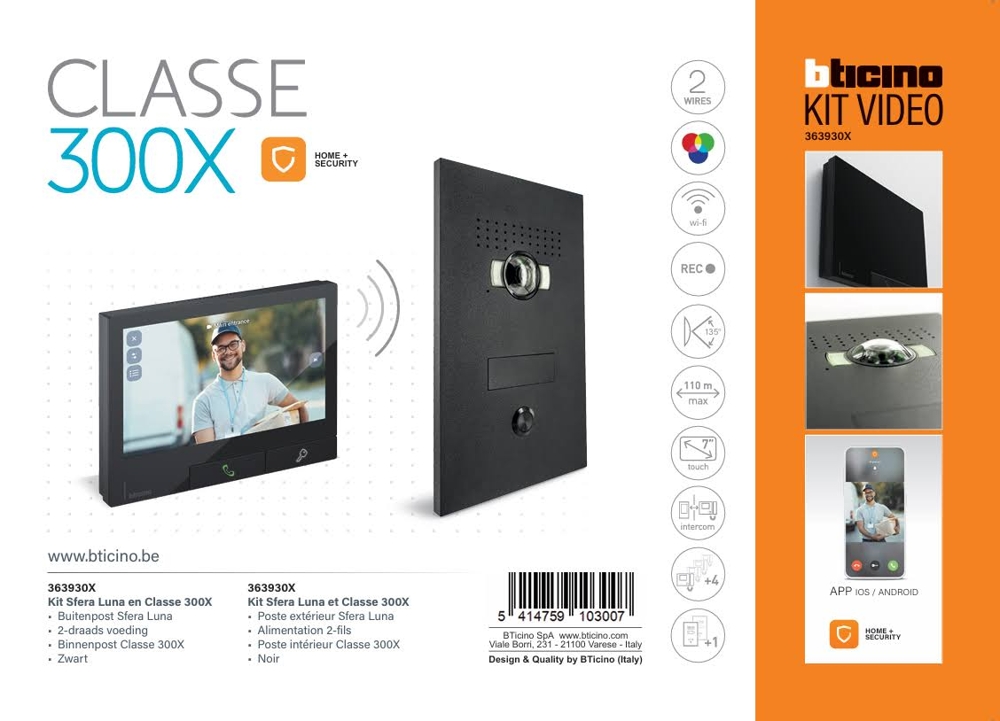 SFERA LUNA Kit 363930X – High-End-Video-Gegensprechanlage mit Innenstation 300X SCHWARZ