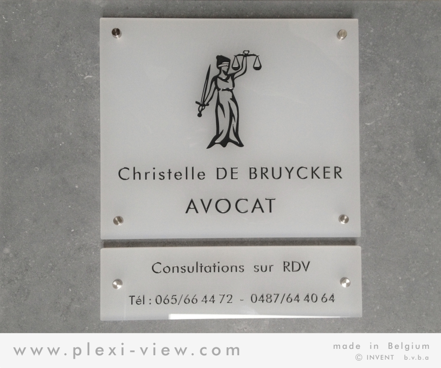PLAQUE PROFESSIONNELLE DESIGN AVOCAT 