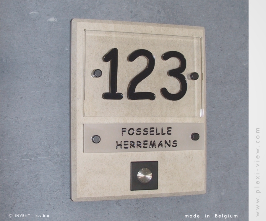 House sign Design with Natural Stone & Doorbell House sign Design with Natural Stone & Doorbell