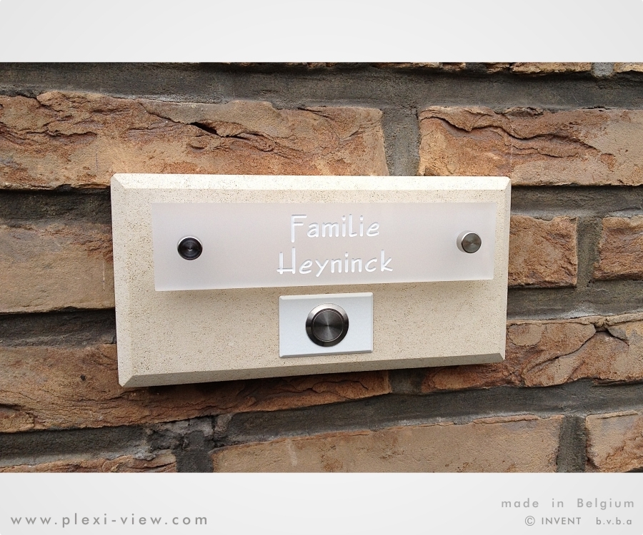 House sign design with natural stone & doorbell House sign design with natural stone & doorbell