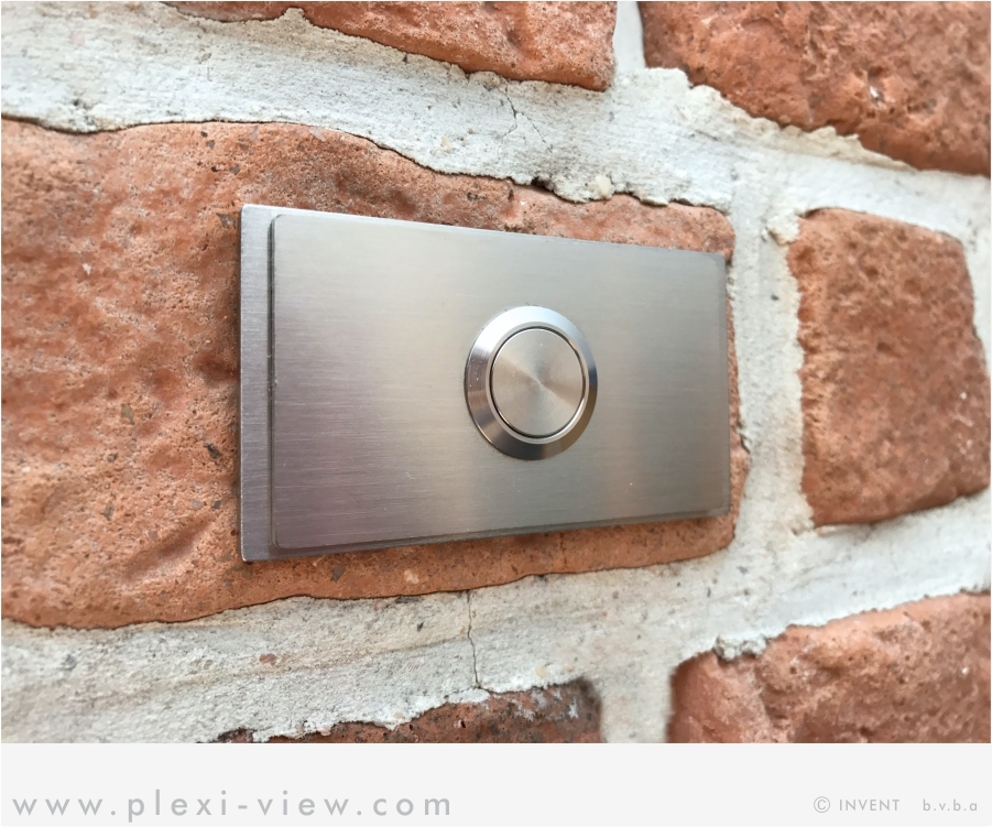 INOX-ALU DEURBEL┃ GEBORSTELD DUO ┃RECHTHOEK DESIGN