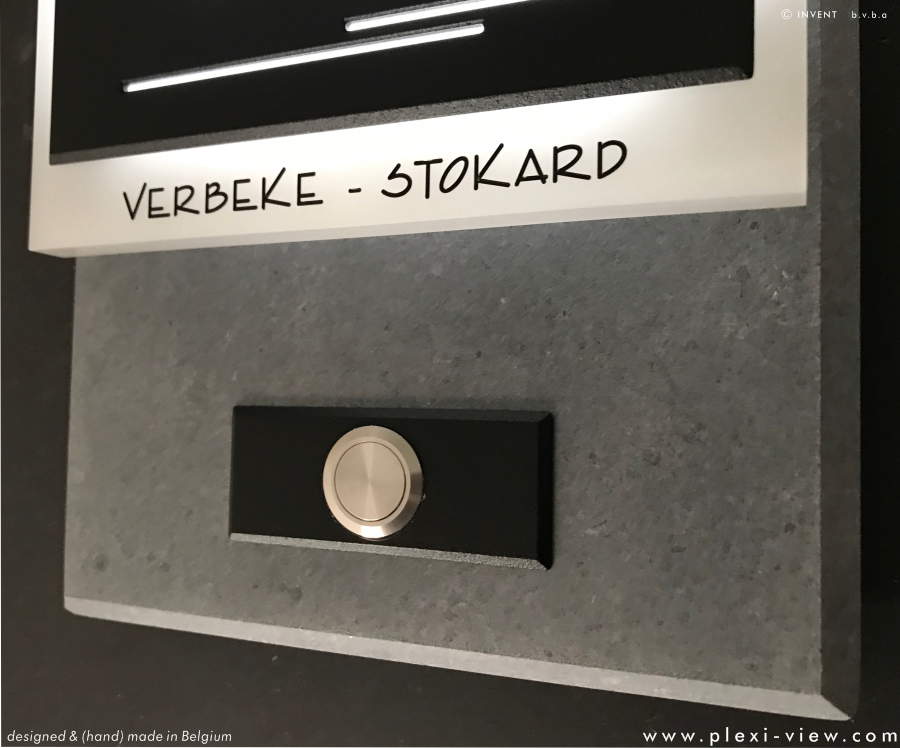 Naamplaat led petite Natuursteen & deurbel